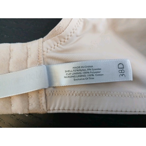 Motherhood Maternity Lightly Lined Wireless Nursing Bra Nude Size 38D #484C - Picture 5 of 9